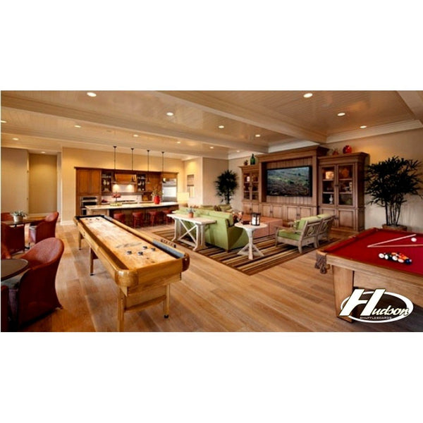 Hudson Shuffleboard Grand Hudson Deluxe 9'-22' Lengths with Custom Stain Options - Game Room Shop