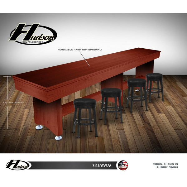 Hudson Tavern Shuffleboard Table 9'-22' Lengths with Custom Stain Options - Game Room Shop