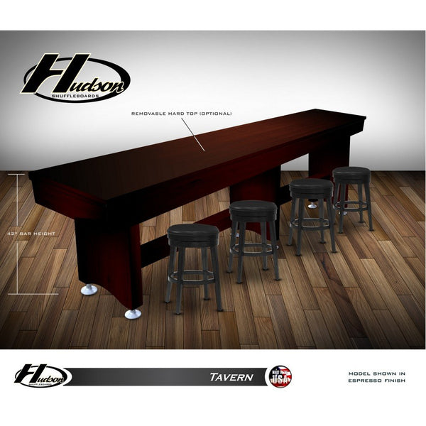 Hudson Tavern Shuffleboard Table 9'-22' Lengths with Custom Stain Options - Game Room Shop
