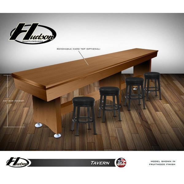 Hudson Tavern Shuffleboard Table 9'-22' Lengths with Custom Stain Options - Game Room Shop