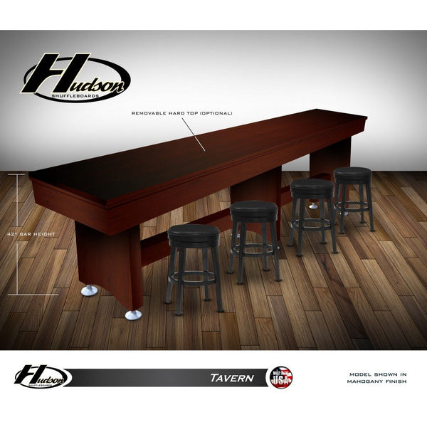 Hudson Tavern Shuffleboard Table 9'-22' Lengths with Custom Stain Options - Game Room Shop
