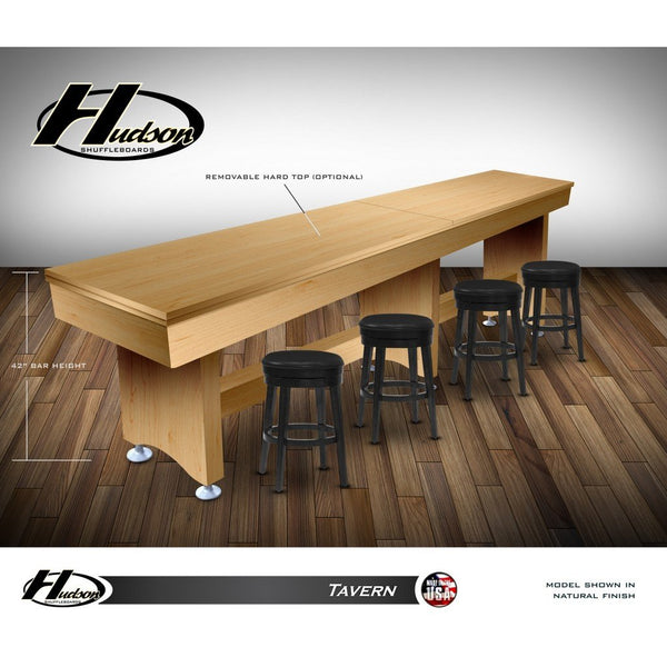 Hudson Tavern Shuffleboard Table 9'-22' Lengths with Custom Stain Options - Game Room Shop