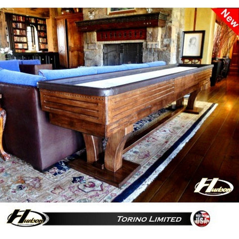 Image of Hudson Torino Shuffleboard Table 9'-22' Lengths with Custom Stain Options - Game Room Shop