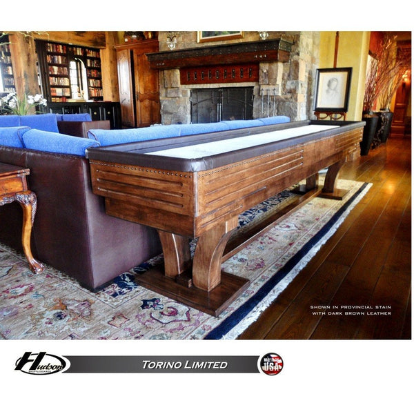 Hudson Torino Shuffleboard Table 9'-22' Lengths with Custom Stain Options - Game Room Shop