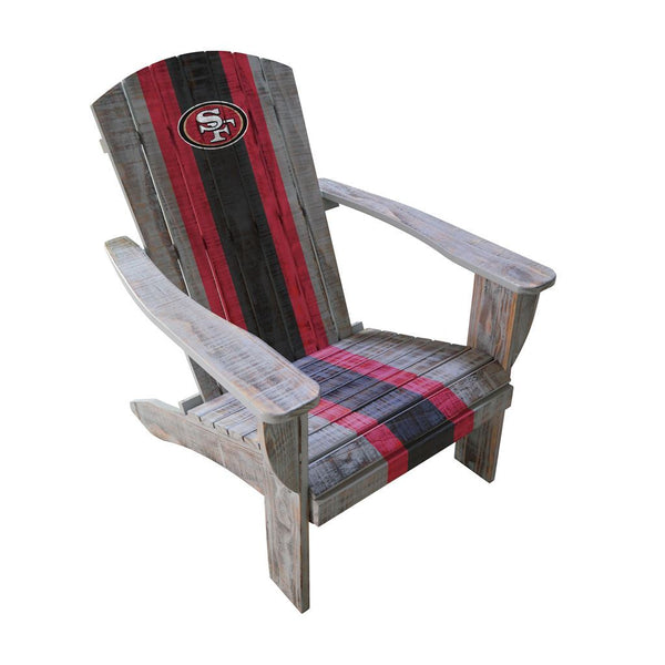 NFL Distressed Wood Adirondack Chair (Various Teams) - Game Room Shop
