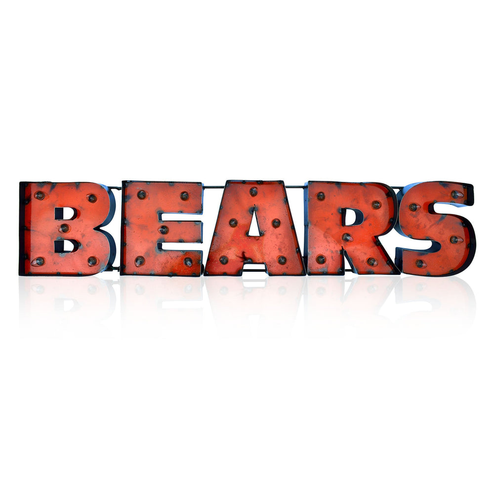NFL Lighted Recycled Metal Sign (Various Teams)-Decor-Imperial-CHICAGO BEARS-Team-Game Room Shop