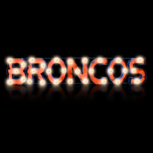 NFL Lighted Recycled Metal Sign (Various Teams)-Decor-Imperial-DENVER BRONCOS-Team-Game Room Shop