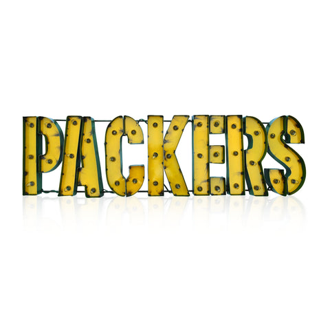Image of NFL Lighted Recycled Metal Sign (Various Teams)-Decor-Imperial-GREEN BAY PACKERS-Team-Game Room Shop