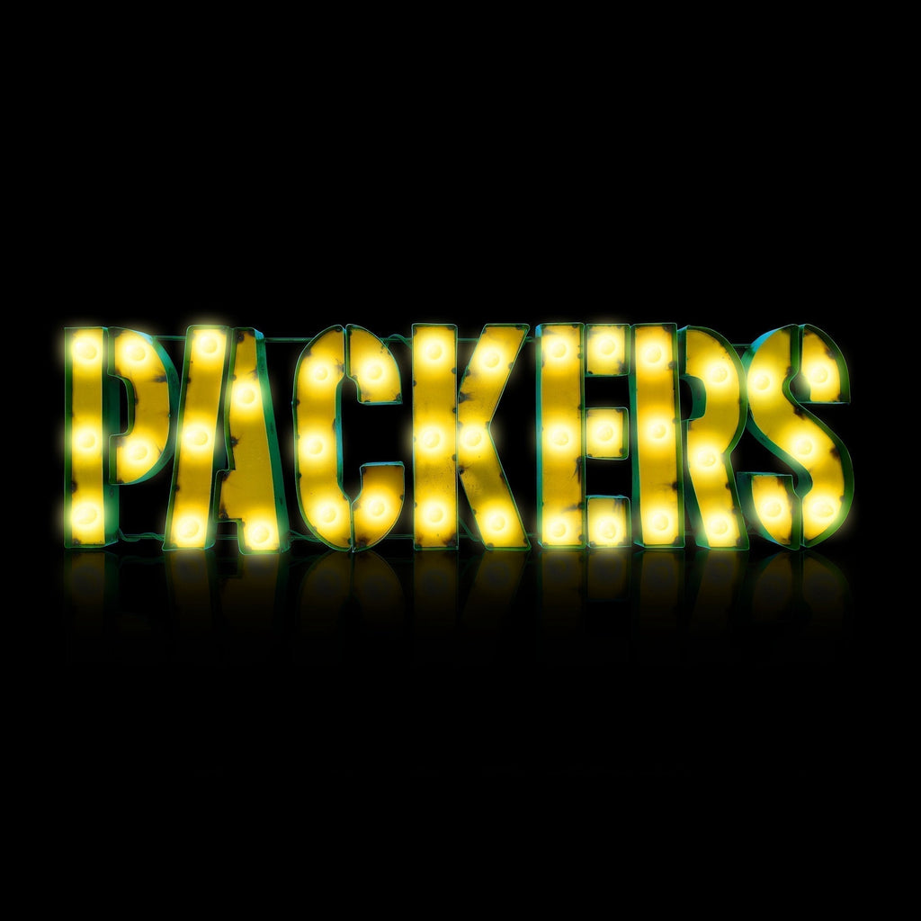 NFL Lighted Recycled Metal Sign (Various Teams)-Decor-Imperial-GREEN BAY PACKERS-Team-Game Room Shop