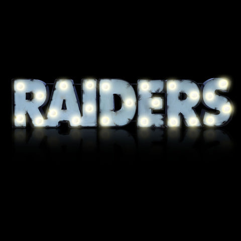 Image of NFL Lighted Recycled Metal Sign (Various Teams)-Decor-Imperial-LAS VEGAS RAIDERS-Team-Game Room Shop