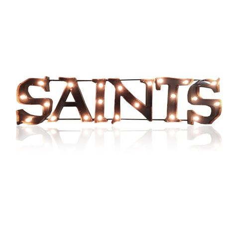Image of NFL Lighted Recycled Metal Sign (Various Teams)-Decor-Imperial-NEW ORLEANS SAINTS-Team-Game Room Shop
