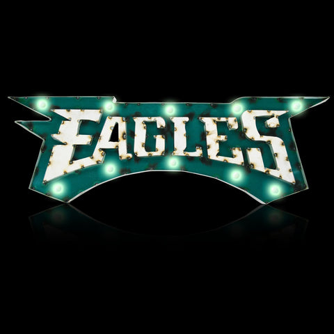 Image of NFL Lighted Recycled Metal Sign (Various Teams)-Decor-Imperial-PHILADELPHIA EAGLES-Team-Game Room Shop