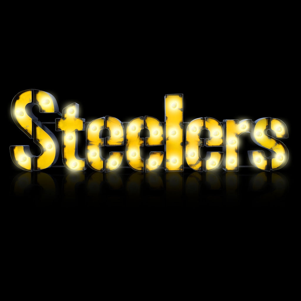 NFL Lighted Recycled Metal Sign (Various Teams)-Decor-Imperial-PITTSBURGH STEELERS-Team-Game Room Shop