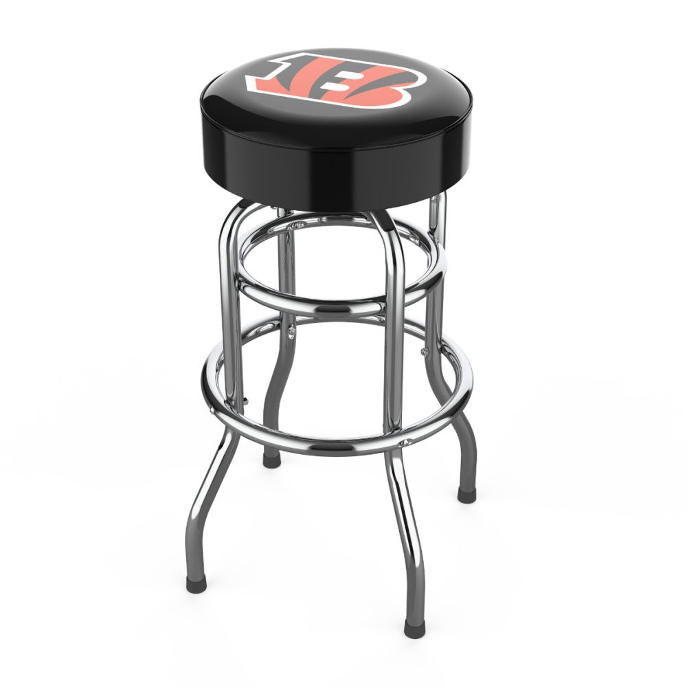 Imperial NFL Licensed Chrome bar stools (Various Teams)-Bar Stool-Imperial-CINCINNATI BENGALS-Game Room Shop