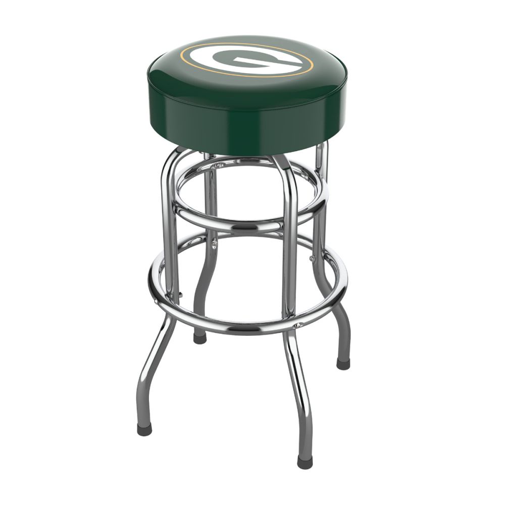 Imperial NFL Licensed Chrome bar stools (Various Teams)-Bar Stool-Imperial-GREEN BAY PACKERS-Game Room Shop