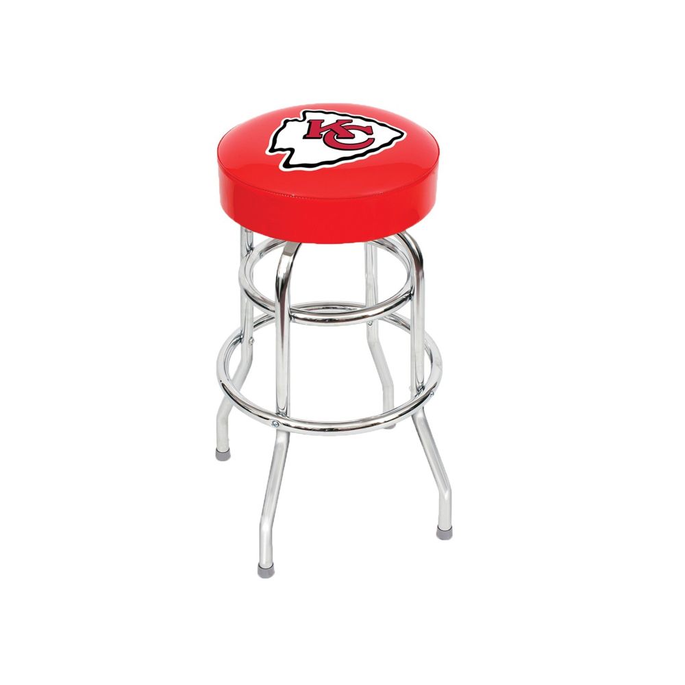 Imperial NFL Licensed Chrome bar stools (Various Teams)-Bar Stool-Imperial-KANSAS CITY CHIEFS-Game Room Shop
