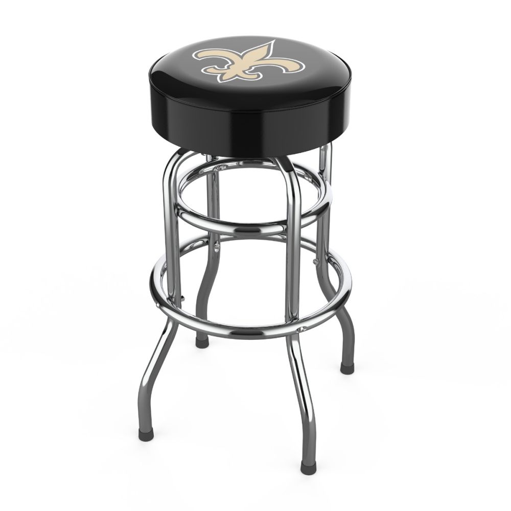Imperial NFL Licensed Chrome bar stools (Various Teams)-Bar Stool-Imperial-NEW ORLEANS SAINTS-Game Room Shop