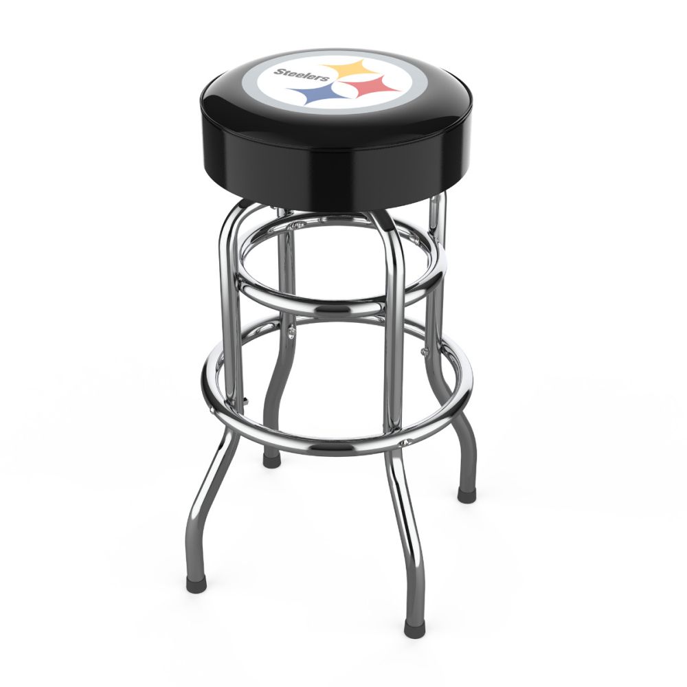 Imperial NFL Licensed Chrome bar stools (Various Teams)-Bar Stool-Imperial-PITTSBURGH STEELERS-Game Room Shop