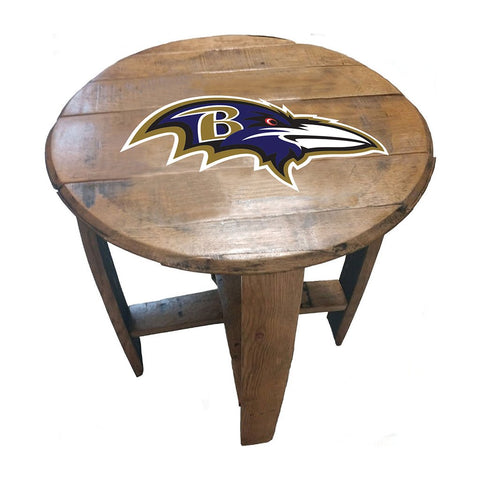 Image of NFL MLB Oak Barrel Table (Various Teams)-Furniture-Imperial-BALTIMORE RAVENS-NFL-Game Room Shop