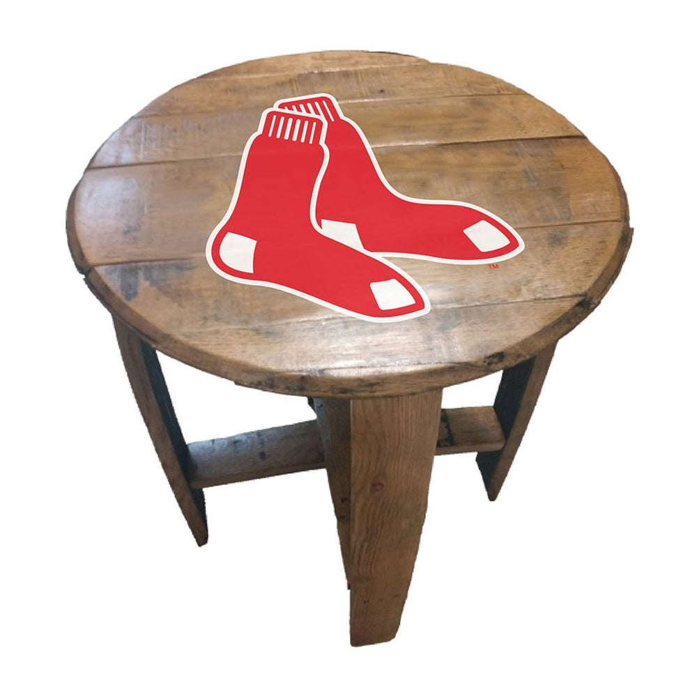 NFL MLB Oak Barrel Table (Various Teams)-Furniture-Imperial-BOSTON RED SOX-MLB-Game Room Shop