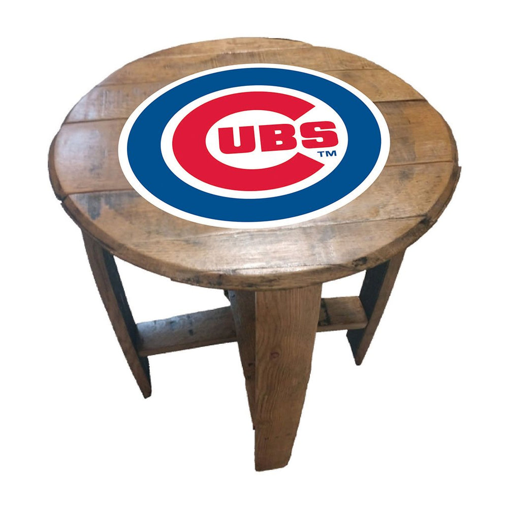 NFL MLB Oak Barrel Table (Various Teams)-Furniture-Imperial-CHICAGO CUBS-MLB-Game Room Shop