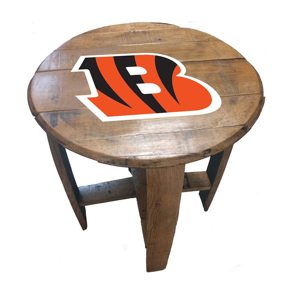 NFL MLB Oak Barrel Table (Various Teams)-Furniture-Imperial-CINCINNATI BENGALS-NFL-Game Room Shop