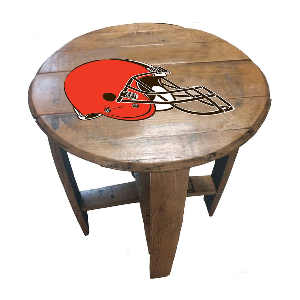 NFL MLB Oak Barrel Table (Various Teams)-Furniture-Imperial-CLEVELAND BROWNS-NFL-Game Room Shop