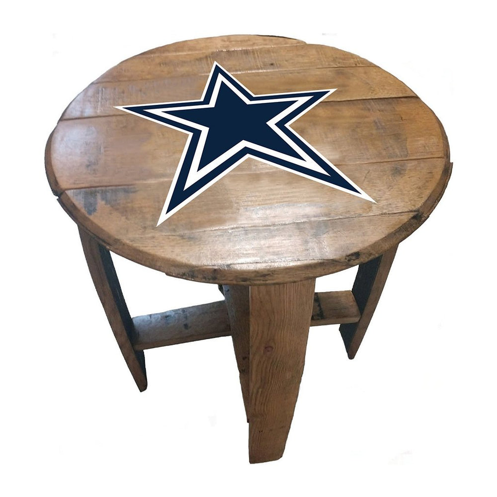 NFL MLB Oak Barrel Table (Various Teams)-Furniture-Imperial-DALLAS COWBOYS-NFL-Game Room Shop