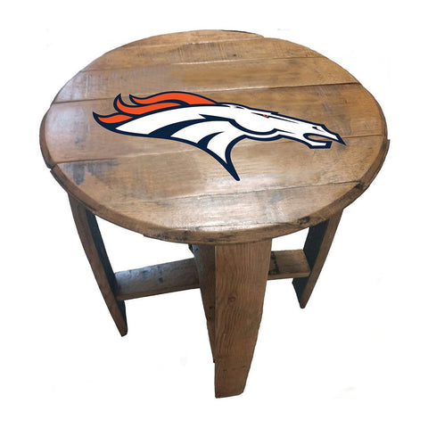 NFL MLB Oak Barrel Table (Various Teams)-Furniture-Imperial-DENVER BRONCOS-NFL-Game Room Shop