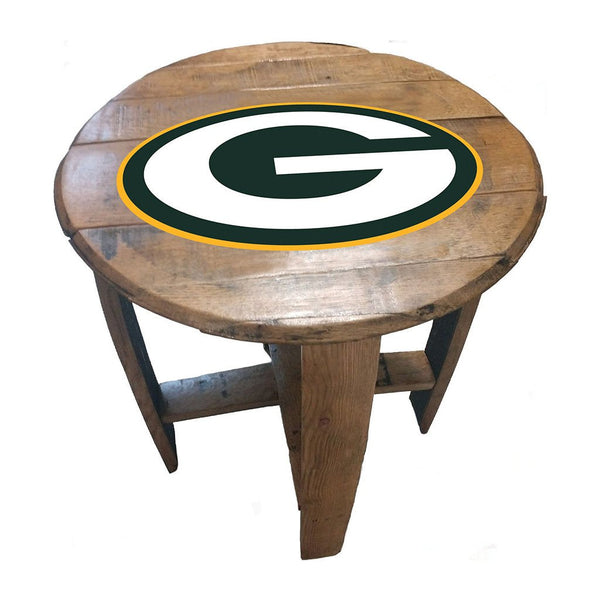 NFL MLB Oak Barrel Table (Various Teams)-Furniture-Imperial-GREEN BAY PACKERS-NFL-Game Room Shop