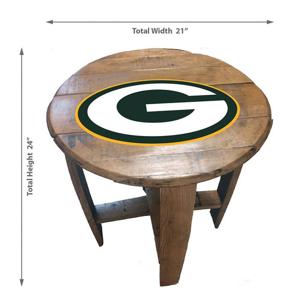 NFL MLB Oak Barrel Table (Various Teams)-Furniture-Imperial-GREEN BAY PACKERS-NFL-Game Room Shop