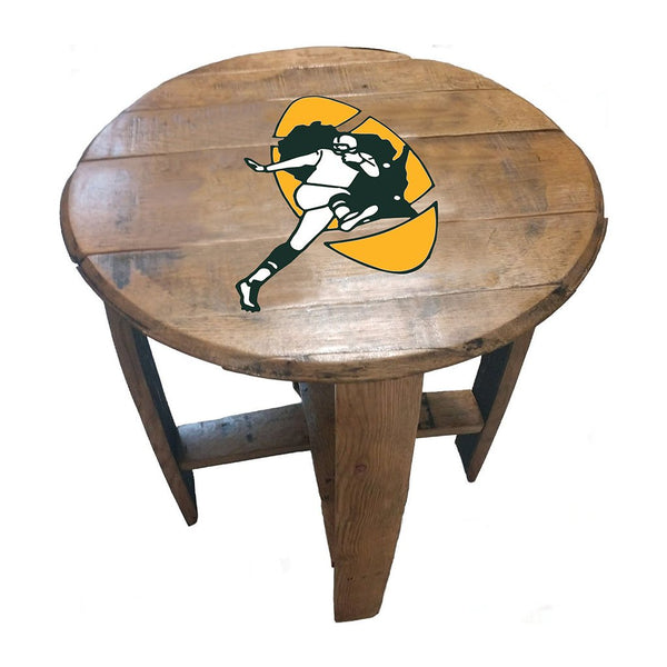 NFL MLB Oak Barrel Table (Various Teams)-Furniture-Imperial-GREEN BAY PACKERS-NFL-Game Room Shop