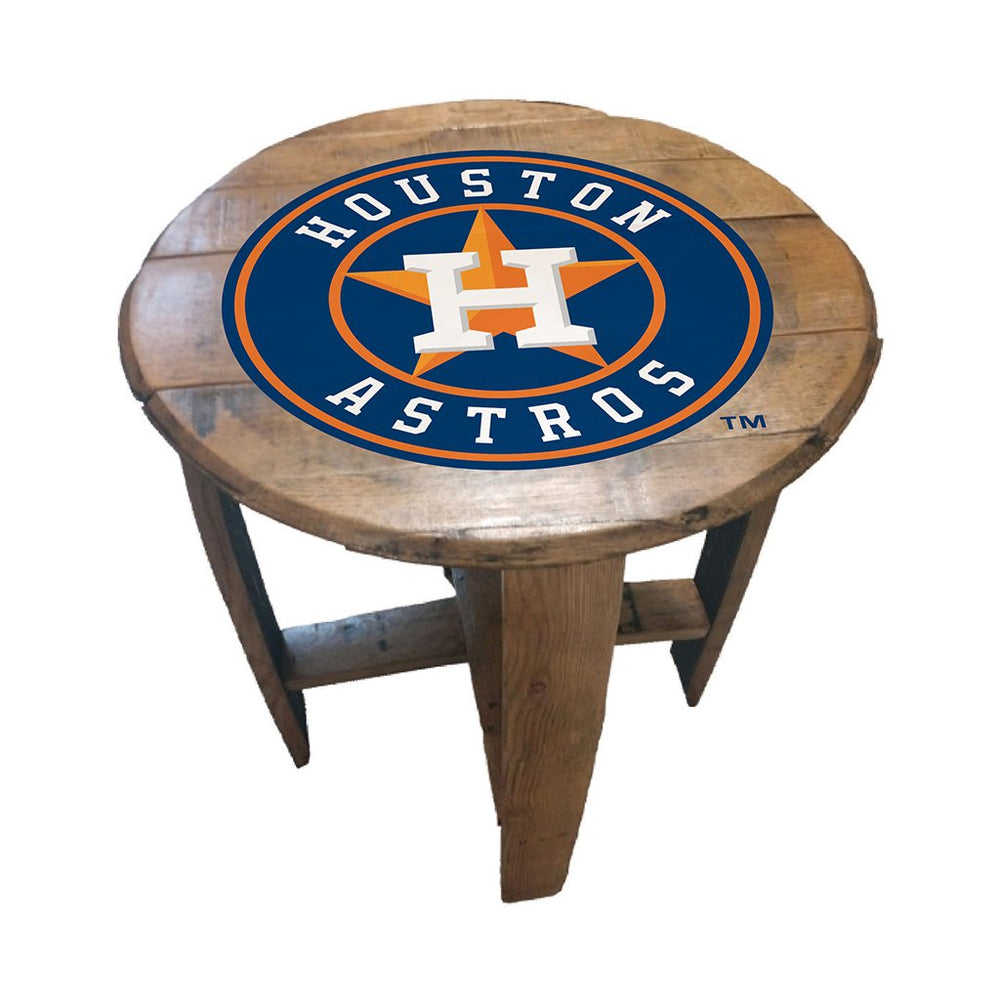 NFL MLB Oak Barrel Table (Various Teams)-Furniture-Imperial-HOUSTON ASTROS-MLB-Game Room Shop