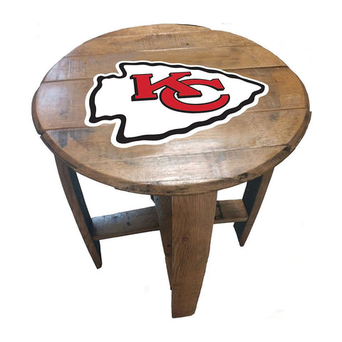 NFL MLB Oak Barrel Table (Various Teams)-Furniture-Imperial-KANSAS CITY CHIEFS-NFL-Game Room Shop