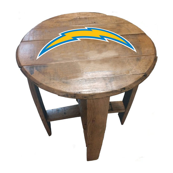NFL MLB Oak Barrel Table (Various Teams)-Furniture-Imperial-LOS ANGELES CHARGERS-NFL-Game Room Shop