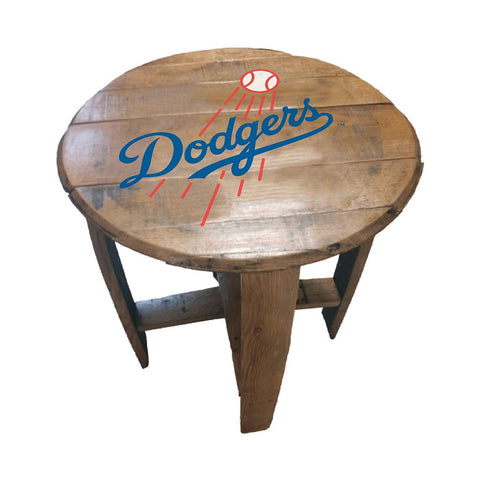 NFL MLB Oak Barrel Table (Various Teams)-Furniture-Imperial-LOS ANGELES DODGERS-MLB-Game Room Shop