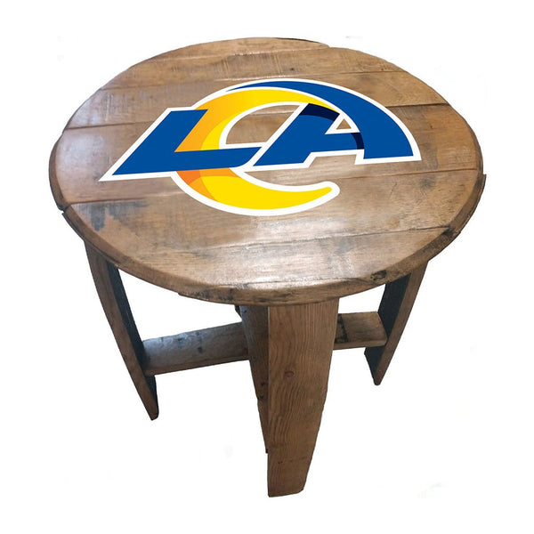 NFL MLB Oak Barrel Table (Various Teams)-Furniture-Imperial-LOS ANGELES RAMS-NFL-Game Room Shop