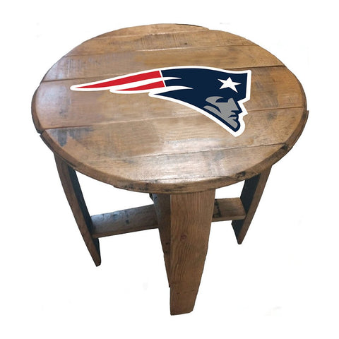 NFL MLB Oak Barrel Table (Various Teams)-Furniture-Imperial-NEW ENGLAND PATRIOTS-NFL-Game Room Shop
