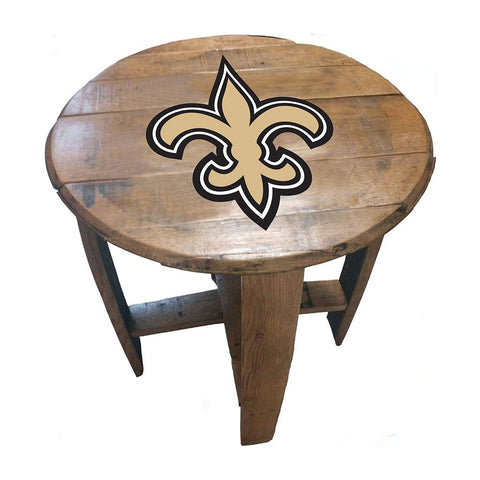 NFL MLB Oak Barrel Table (Various Teams)-Furniture-Imperial-NEW ORLEANS SAINTS-NFL-Game Room Shop