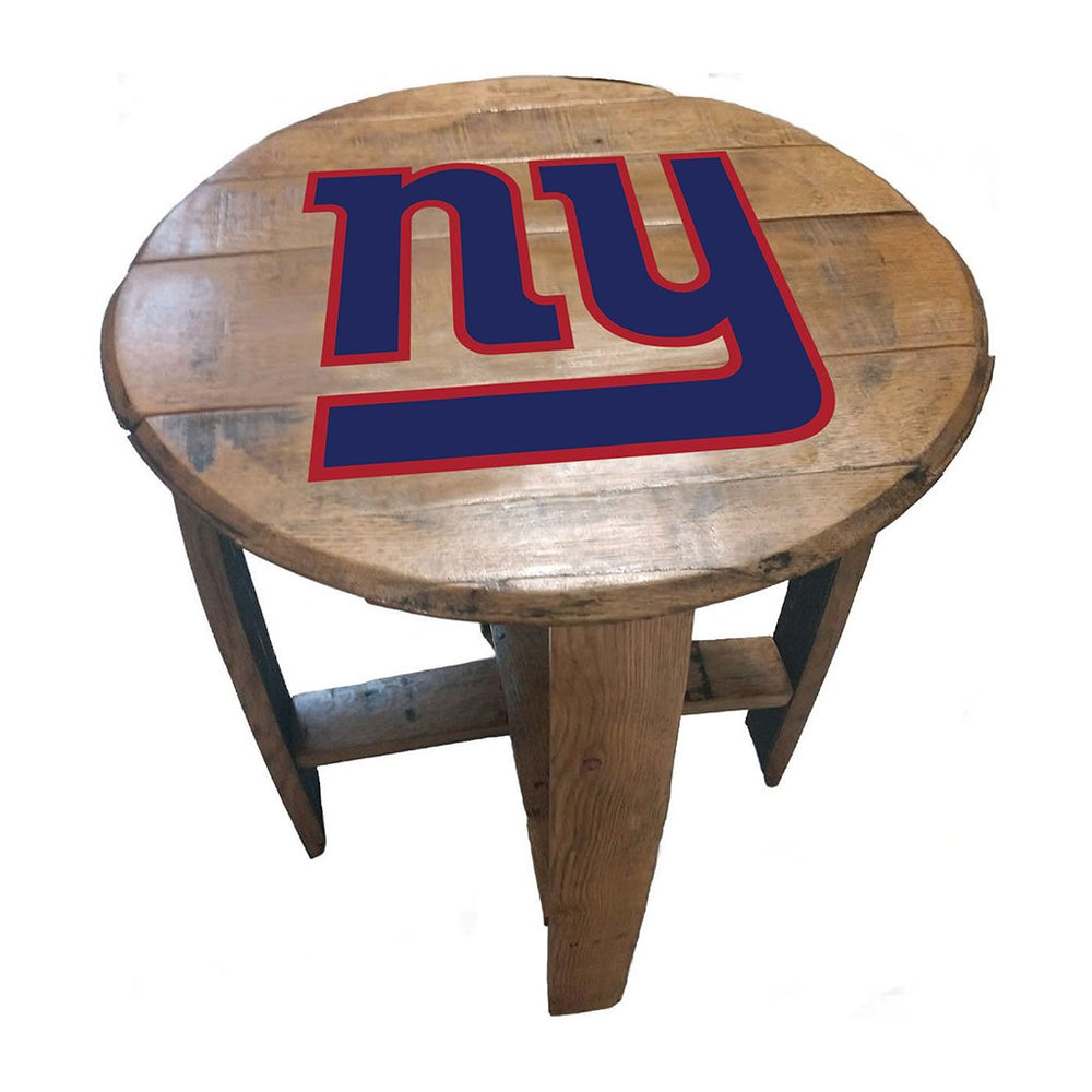 NFL MLB Oak Barrel Table (Various Teams)-Furniture-Imperial-NEW YORK GIANTS-NFL-Game Room Shop
