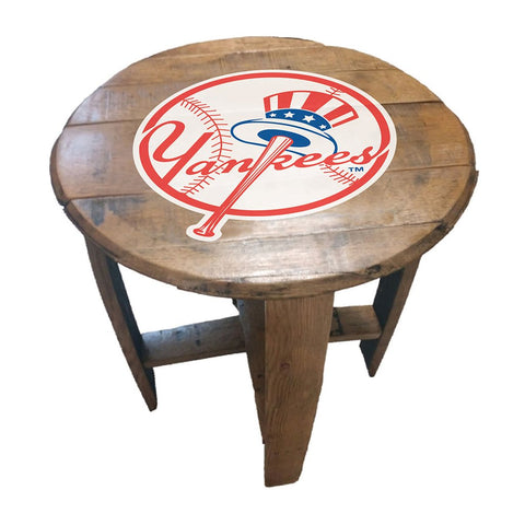 Image of NFL MLB Oak Barrel Table (Various Teams)-Furniture-Imperial-NEW YORK YANKEES-MLB-Game Room Shop