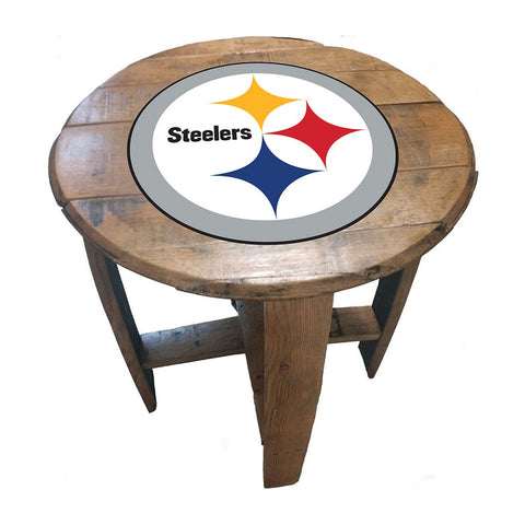 Image of NFL MLB Oak Barrel Table (Various Teams)-Furniture-Imperial-PITTSBURGH STEELERS-NFL-Game Room Shop