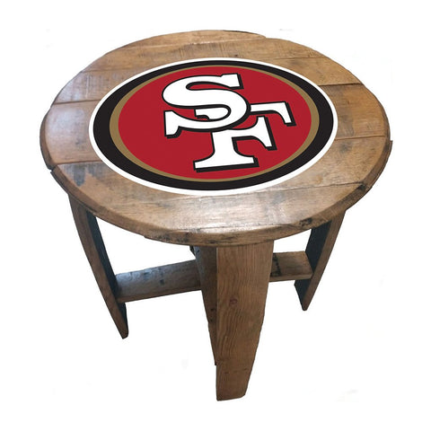 NFL MLB Oak Barrel Table (Various Teams)-Furniture-Imperial-SAN FRANCISCO 49ERS-NFL-Game Room Shop