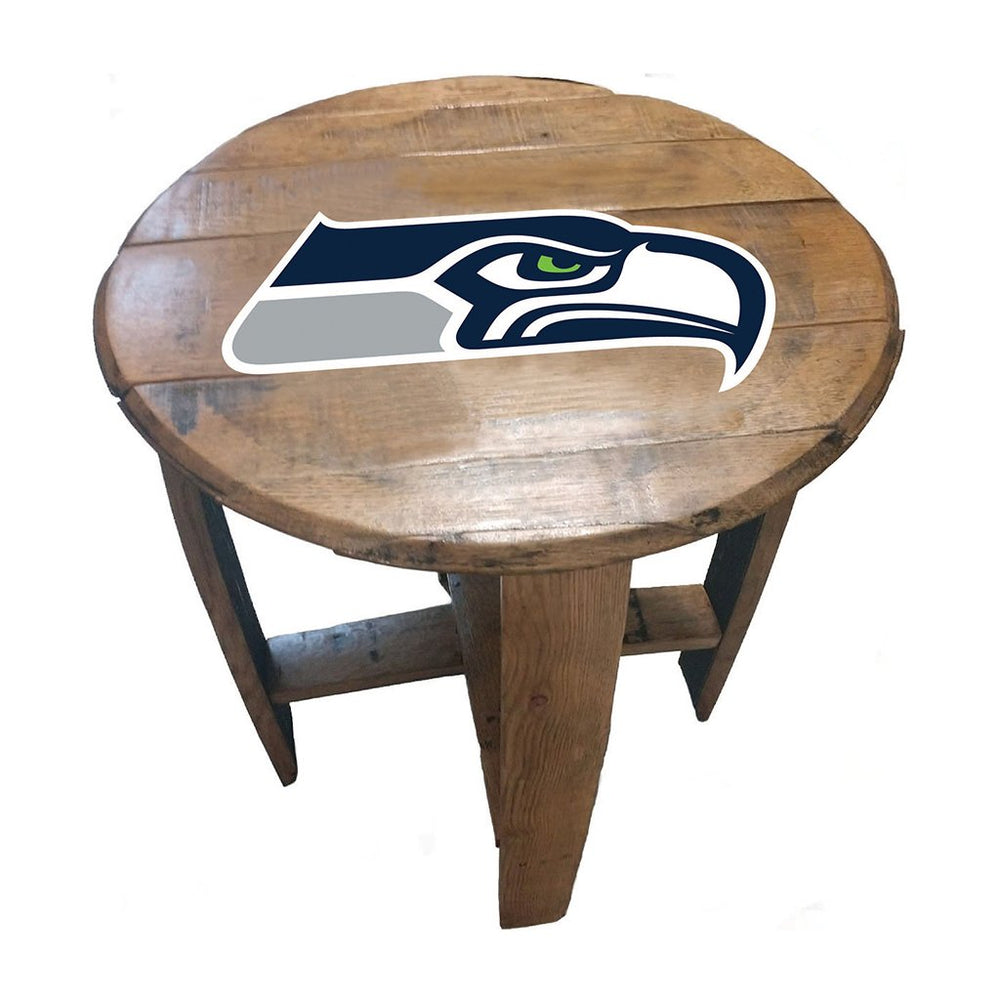 NFL MLB Oak Barrel Table (Various Teams)-Furniture-Imperial-SEATTLE SEAHAWKS-NFL-Game Room Shop