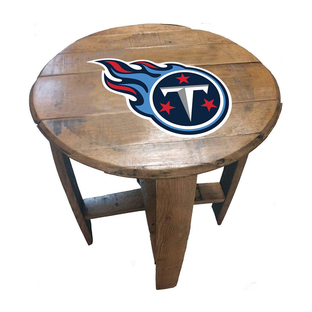 NFL MLB Oak Barrel Table (Various Teams)-Furniture-Imperial-TENNESSEE TITANS-NFL-Game Room Shop