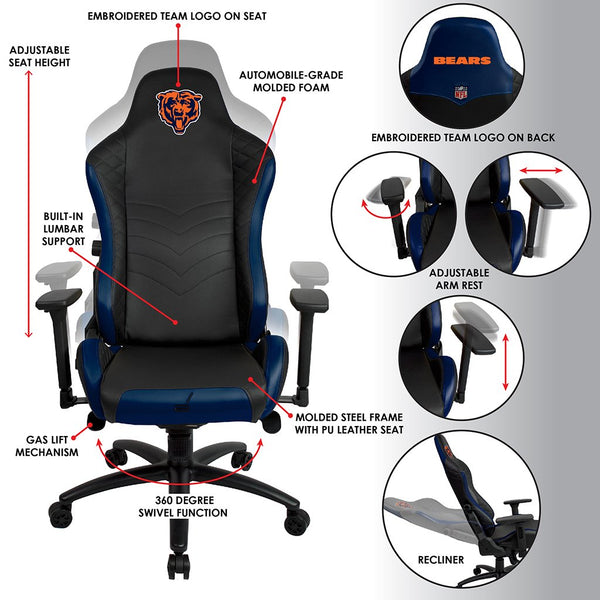 NFL Pro Series Gaming Chair (Various Teams)-Gaming Chair-Imperial-CHICAGO BEARS-Game Room Shop