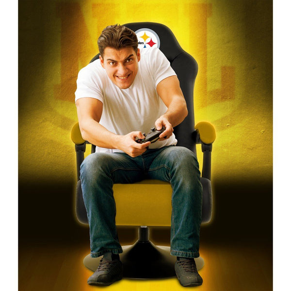 NFL Ultra Gaming Chair with Bluetooth Speakers in Black - Game Room Shop