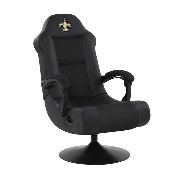 NFL Ultra Gaming Chair with Bluetooth Speakers in Black - Game Room Shop