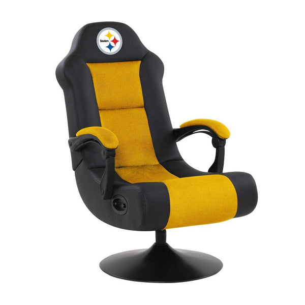 NFL Ultra Gaming Chair with Bluetooth Speakers in Black - Game Room Shop