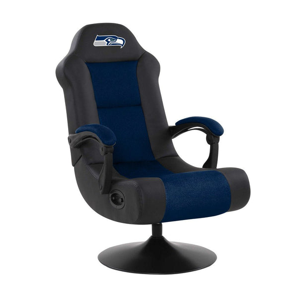 NFL Ultra Gaming Chair with Bluetooth Speakers in Black - Game Room Shop
